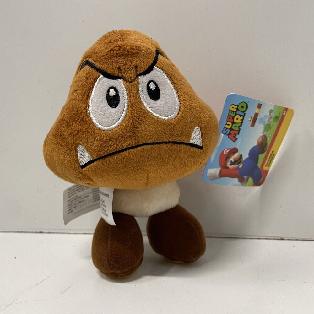 Goomba Plush Toy Jakks Super Mario Brothers Small Car Ornament Nintendo 6” Inch